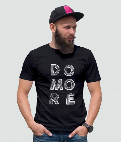 Мъжка тениска с щампа Текст и надписи DO MORE